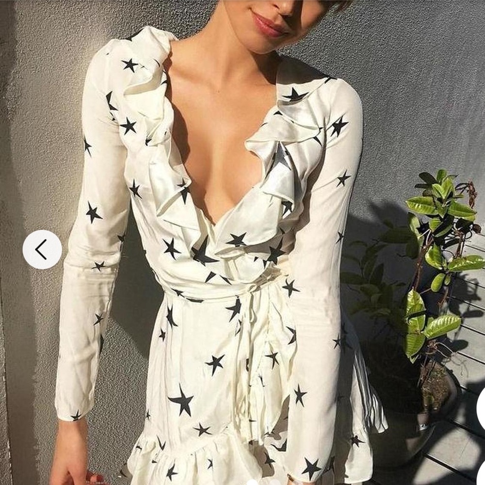 Realisation Par Wrap Star Pattern Mini Dress - image 3